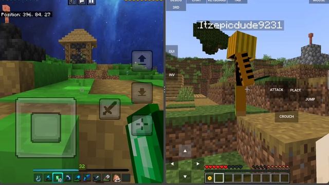 Playing Java and bedrock on mobile at the same time also meeting my Java self :) смотреть онлайн