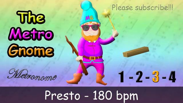 MetroGnome Presto Metronome Tempo 180bpm Practice Click Track смотреть онлайн