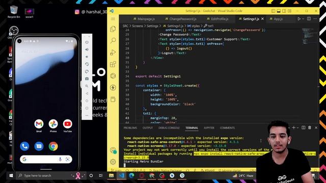 Build a Social Media App in React Native using Nodejs & MongoDB ( Day - 12 ) | React Native Project смотреть онлайн