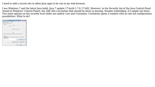 Unable to add secure Java site смотреть онлайн