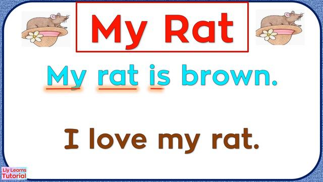 Short Story  ||  My Rat  ||  Reading Comprehension For Beginners  ||  Liy Learns Tutorial