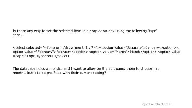MySQL : How do I set the selected item in a drop down box смотреть онлайн