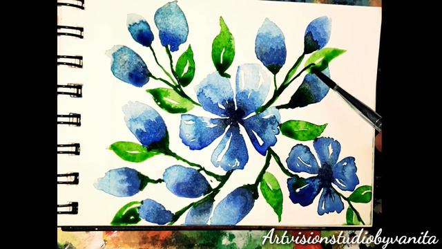 How To Make Water Colour Painting Of Flowers/tutorial/beginner/east Step By Step/flower Painting