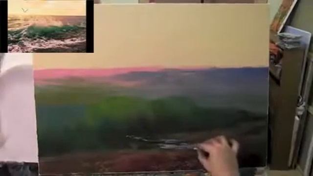 Пишем море маслом на холсте, закат, волна Игорь Сахаров. смотреть онлайн