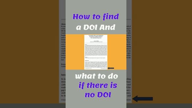 How to Find a DOI | What to do if there is no DOI !! смотреть онлайн
