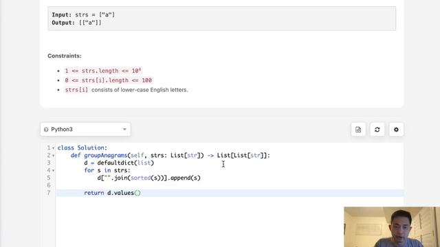 Leetcode - Group Anagrams (Python) смотреть онлайн