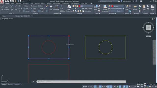 Selection Working with GRIPS and grip editing in AutoCAD смотреть онлайн