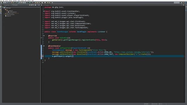 Minecraft Bukkit/Spigot Plugin Tutorial #71: JSON Messages V2 смотреть онлайн
