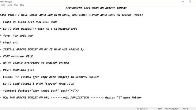 How to Deploy ORDS on Apache Tomcat Server in Oracle Apex смотреть онлайн