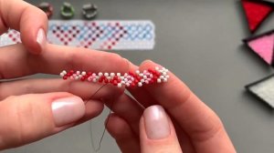 Кольцо из бисера "сердечко"✨