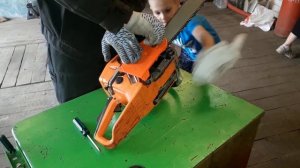 Сгорело сцепление на китайской бензопиле, замена