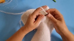 Капор с манишкой и воротником спицами из пуха норки 6