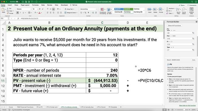 Calculate Present Value (PV) in Excel: PV Function Examples and Template смотреть онлайн