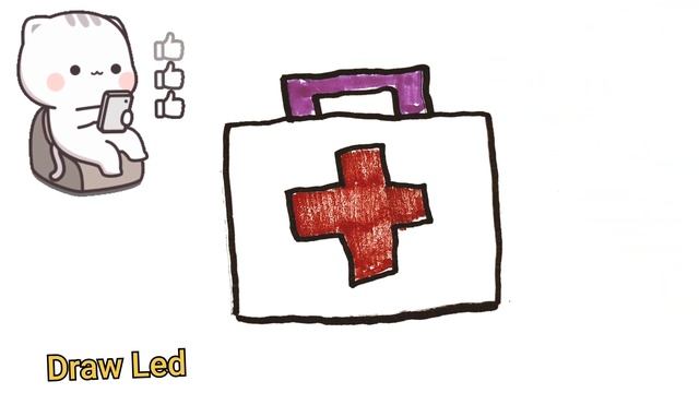 How to draw a FIRST AID kit for children | Как нарисовать аптечку смотреть онлайн