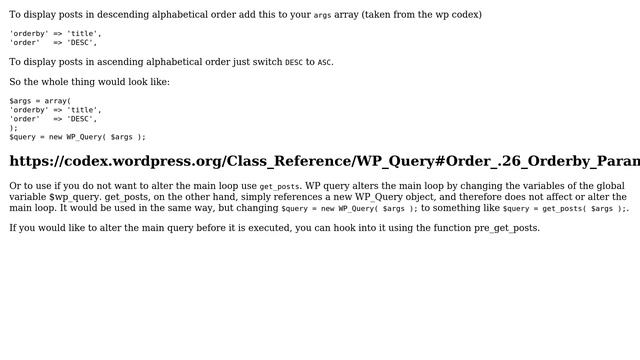 Wordpress: Make loop display posts by alphabetical order (2 Solutions!!) смотреть онлайн