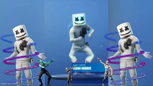 все эмоции и танцы Marshmello в Fortnite - all the emotions and dances of Marshmello смотреть онлайн