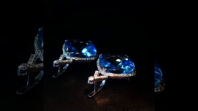 Серьги с топазами и бриллиантами из белого золота смотреть онлайн