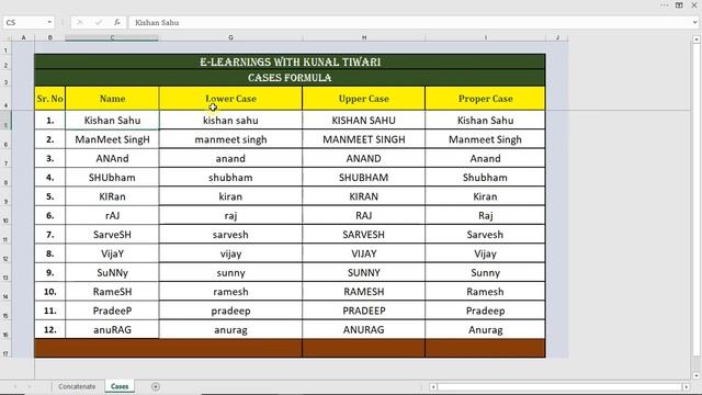 MS Excel Concatenate Formula to Join Different Cells Data into One Cell, "Upper Lower Proper Case" смотреть онлайн