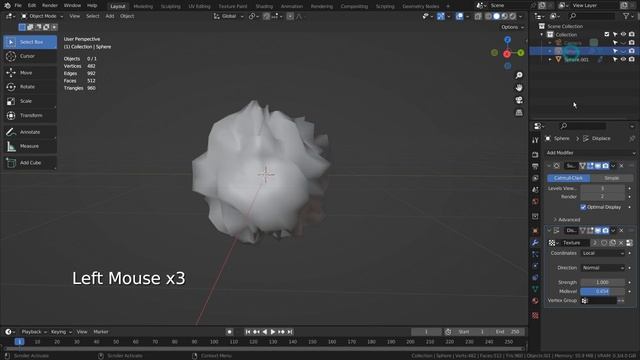 Blender Tutorial - Displace modifier and voronoi texture based art смотреть онлайн
