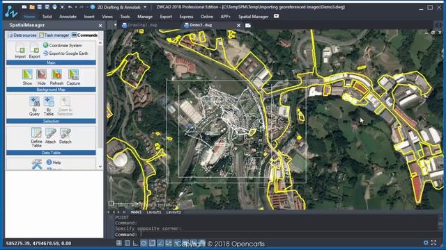 Importing geo-referenced images (First preview - ZWCAD) - Spatial Manager™ (SR) смотреть онлайн