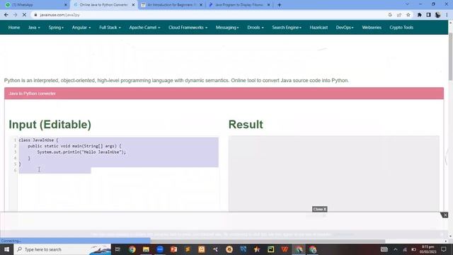 Java to Python Code Conversion | Code Conversion | Java to Python | Software Reengineering смотреть онлайн