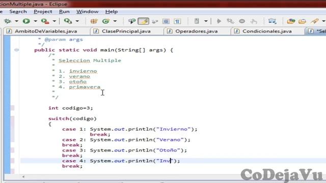 Switch Case en Java смотреть онлайн