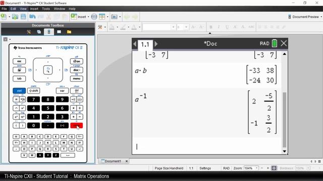 Matrix Operations | TI-Nspire CX II | Getting Started Series – Further Learning смотреть онлайн
