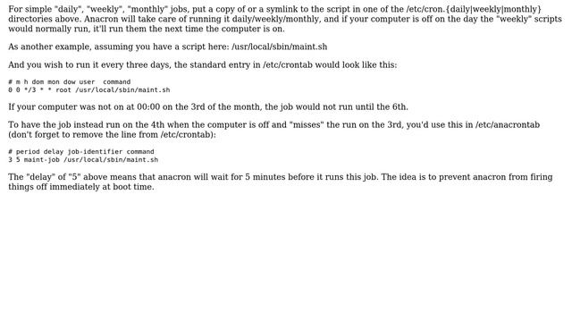 Job scheduling using crontab, what will happen when computer is shutdown during that time? смотреть онлайн