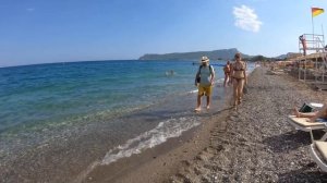 Пляж отеля Elamir 4* Кемер .Турция ?? в октябре.Подробный обзор.