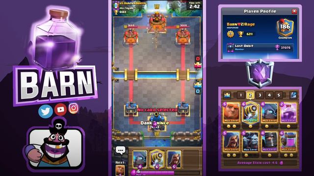 GIANT SPARKY RAGE TOP 200 LADDER PUSHING (6200+) | Clash Royale смотреть онлайн