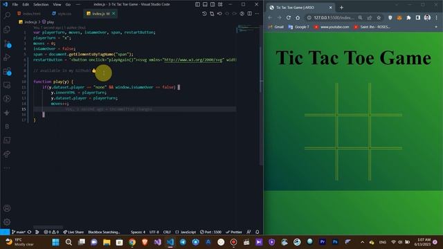 Create a simple tic tac toe game using html css javascript | How to make XO Game #html #howto #game смотреть онлайн