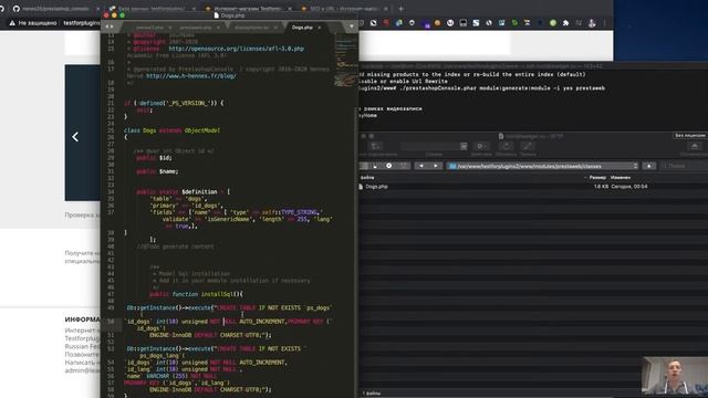 Создание модуля на Prestashop с помощью консоли