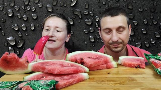 МУКБАНГ АРБУЗ С МОРОЖЕНЫМ | MUKBANG WATERMELON WITH ICE CREAM #watermelon #mukbang #icecream