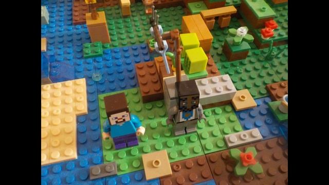 Приключения Стива 25 часть Путешествие в деревню лего майнкрафт анимация.