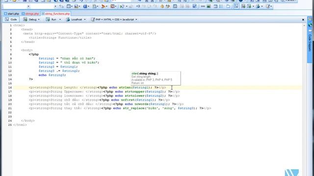[Lập trình web PHP & MySQL] P2.8_ string functions смотреть онлайн