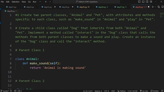 Master OOP Question-Solving with Python: DAY28 | Multiple Inheritance | OOPS QUESTIONS #day28 смотреть онлайн