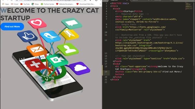 How To Creat a Startup Landing Page using BOOTSTRAP part 2 | Web Development Tutorials in URDU смотреть онлайн