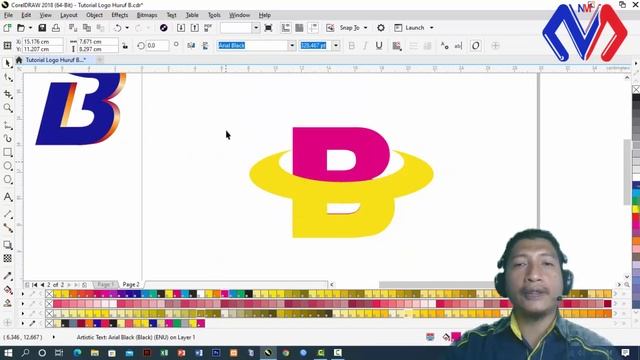 Tutorial Membuat Logo dari Huruf B di CorelDraw By Nhadiba Media смотреть онлайн