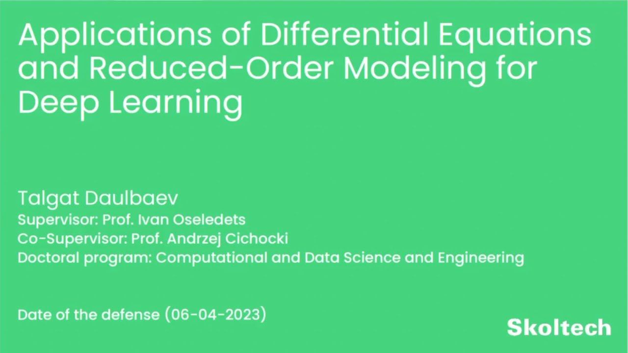 PhD Thesis Defense. Talgat Daulbaev
