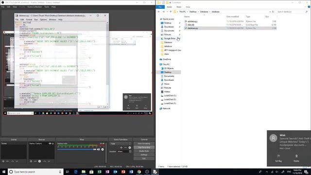 Python SQLITE program смотреть онлайн