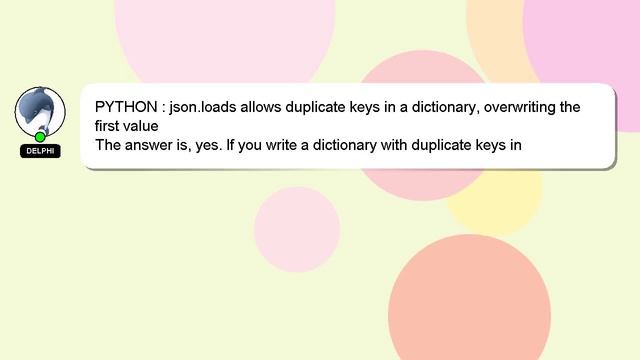 PYTHON : json.loads allows duplicate keys in a dictionary, overwriting the first value смотреть онлайн