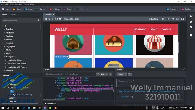 KK2 Pemrograman (Tutorial Bootstrap Studio) | Welly Immanuel | 321910011 смотреть онлайн