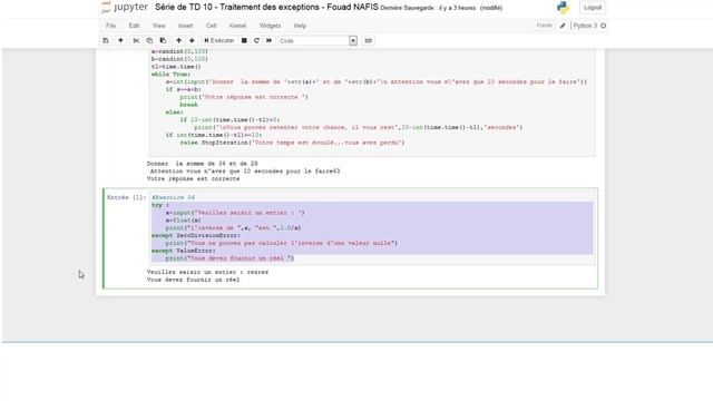Exercice 04 Traitement des exceptions en Python смотреть онлайн