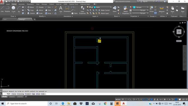 AutoCAD Class - 29 || Telugu || 1BHK House plan || CIVIL PLANS # 2. смотреть онлайн