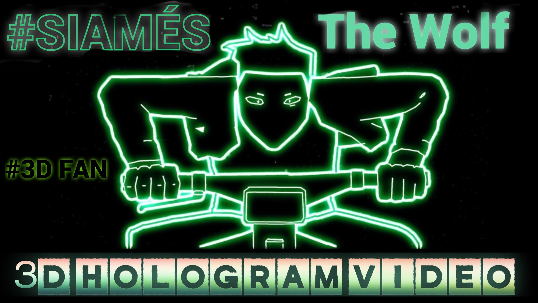 SIAMÉS. The Wolf. 3D голограмма. Для 3D вентилятора. #3dhologramfan #hologram