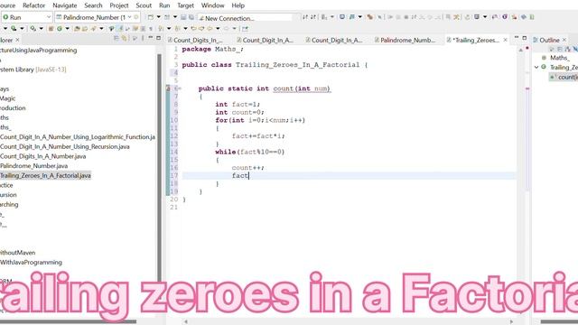 How to find Trailing Zeroes in a Factorial using java programming ?? смотреть онлайн