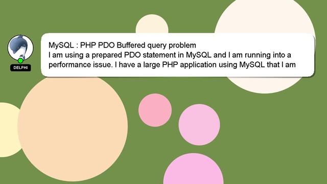 MySQL : PHP PDO Buffered query problem смотреть онлайн