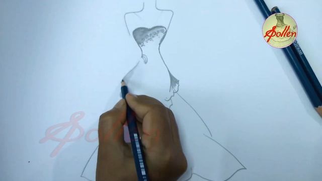 dress sketches for fashion designing | how to draw dresses like a fashion designer - S Pollen смотреть онлайн