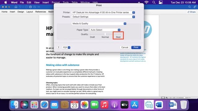 Как изменить параметры печати в MacOS | Принтеры HP | HP Support