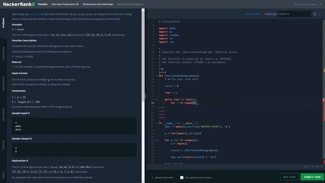 37 Dictionaries and Hashmaps : Sherlock and Anagrams смотреть онлайн